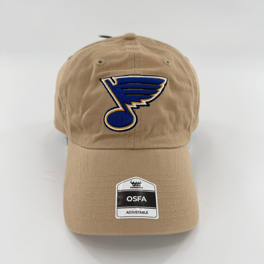 Fan Favorite St. Louis Blues NHL Dad Hat Modern Mens OSFA Khaki Tan Baseball Cap